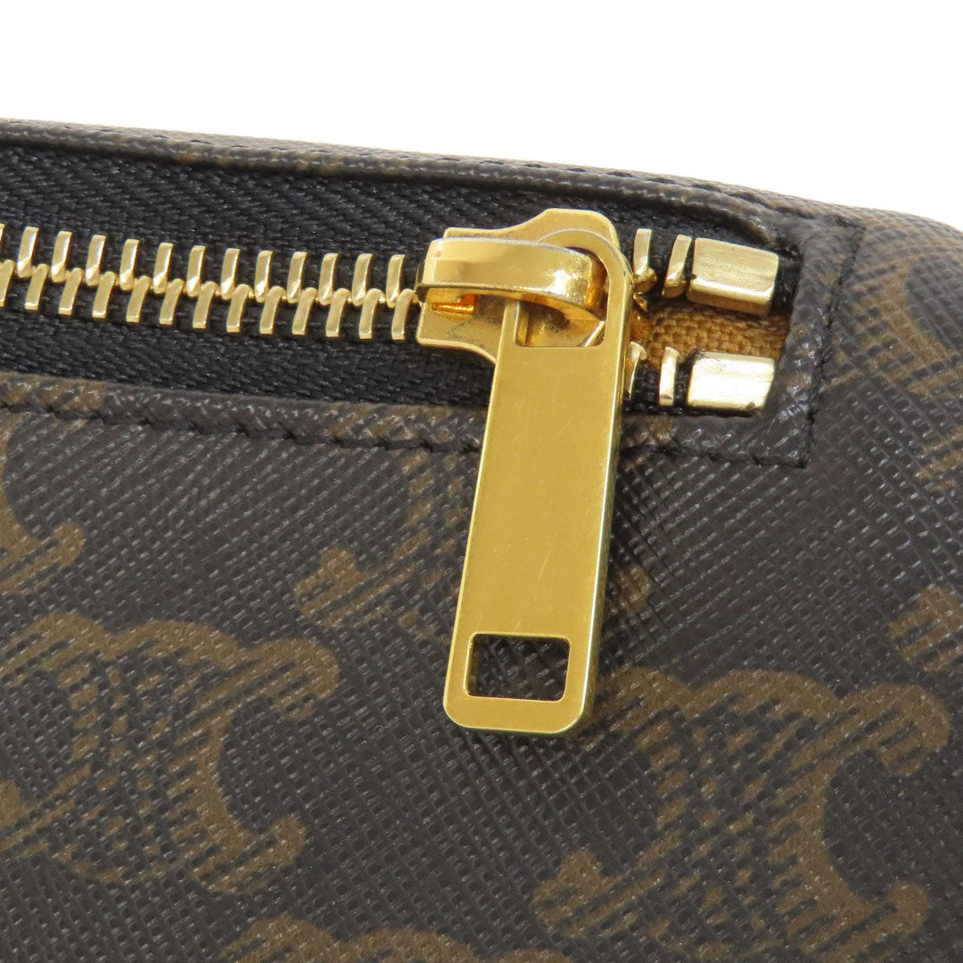 CELINE Sling bag PVC Brown Triomphe Women Used Authentic