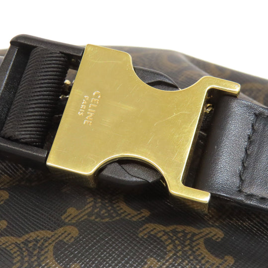 CELINE Sling bag PVC Brown Triomphe Women Used Authentic