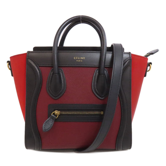CELINE Handbag Calfskin black Luggage Nano 2WAY