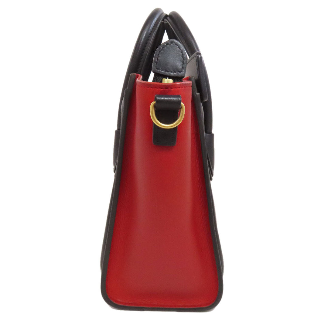 CELINE Handbag Calfskin black Luggage Nano 2WAY