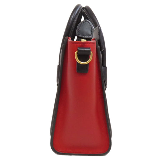CELINE Handbag Calfskin black Luggage Nano 2WAY