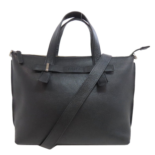 Furla Handbag leather black 2WAY
