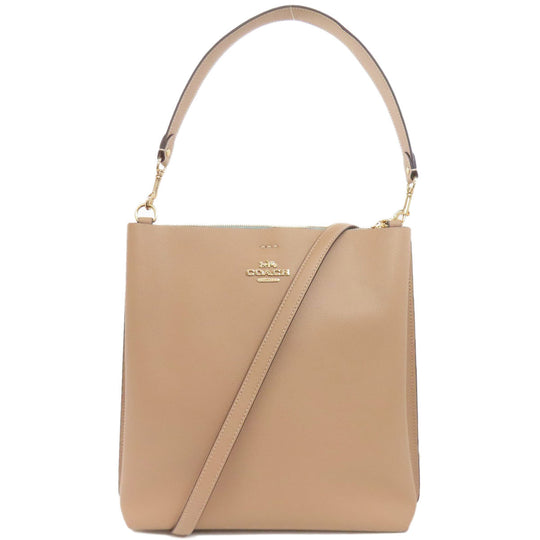 COACH Shoulder Bag CA214 leather Brown Molly Bucket one belt 2WAY Women Used Authentic