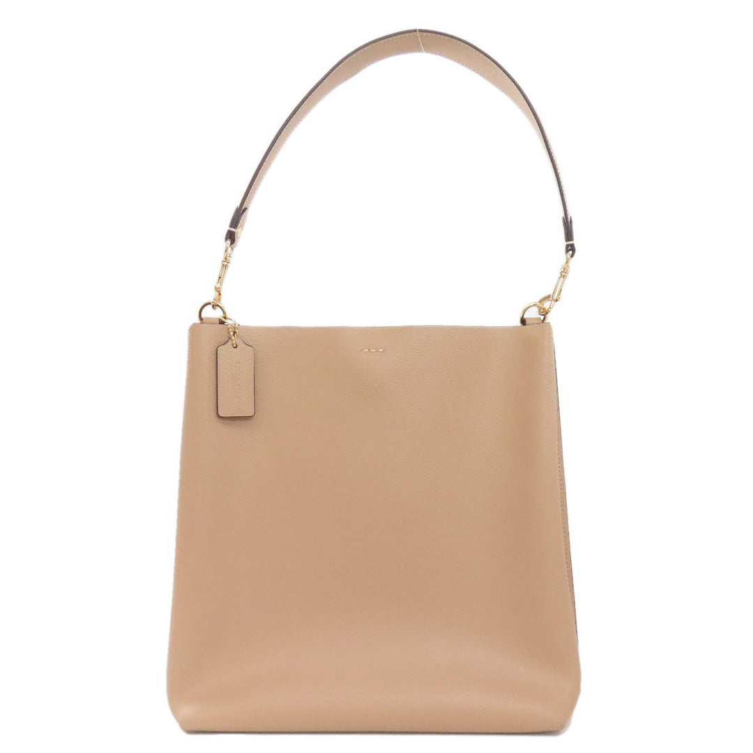 COACH Shoulder Bag CA214 leather Brown Molly Bucket one belt 2WAY Women Used Authentic