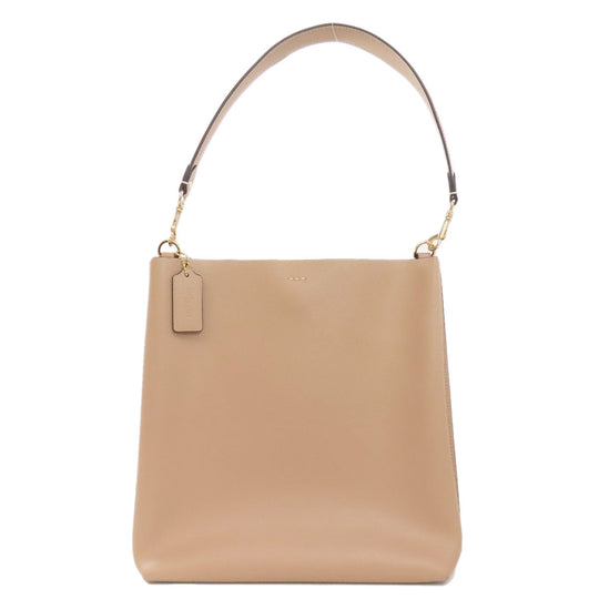 COACH Shoulder Bag CA214 leather Brown Molly Bucket one belt 2WAY Women Used Authentic