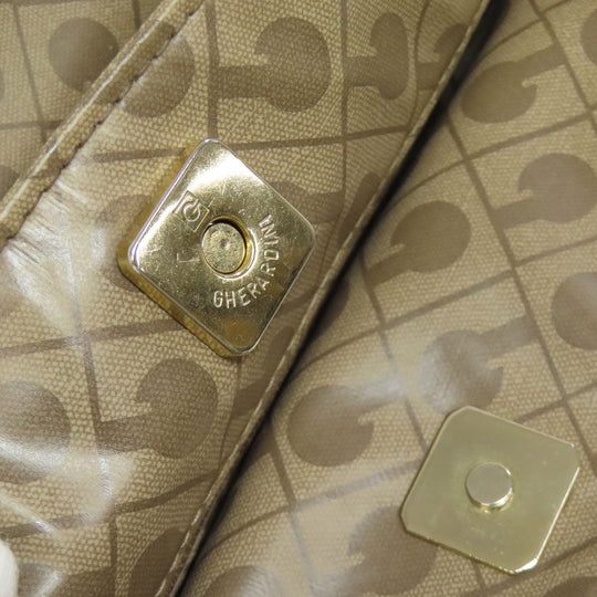 GHERARDINI Handbag polyester Brown Logo motif softy