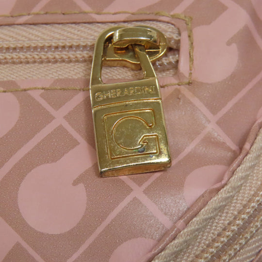 GHERARDINI Sling bag Polyester, polyurethane coating pink Logo motif softy Women Used Authentic