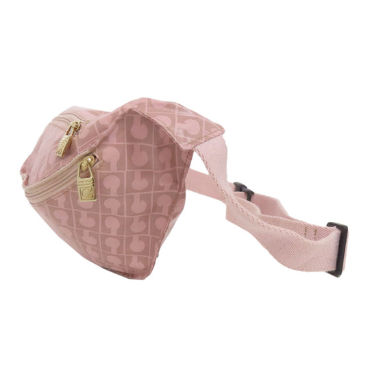 GHERARDINI Sling bag Polyester, polyurethane coating pink Logo motif softy Women Used Authentic