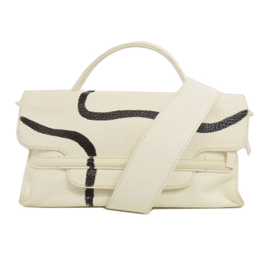 ZANELLATO Handbag leather white Nina 2WAY