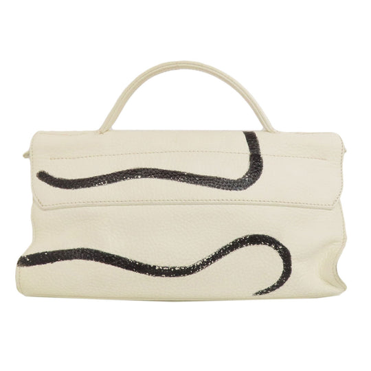 ZANELLATO Handbag leather white Nina 2WAY