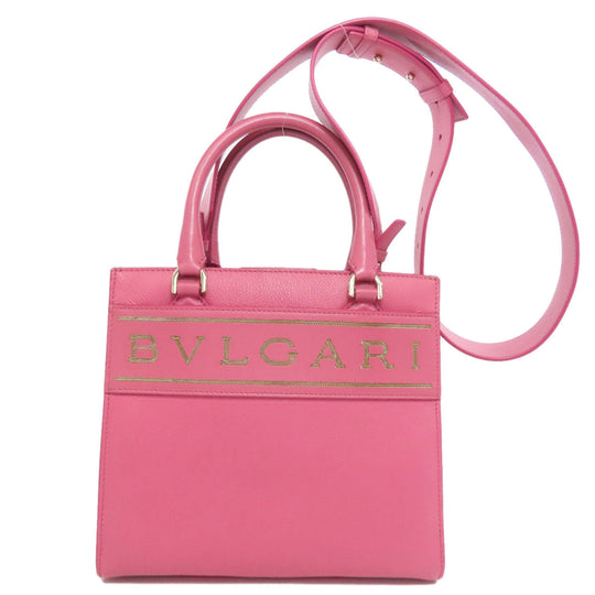 BVLGARI Handbag Calfskin pink 2WAY Women Used Authentic