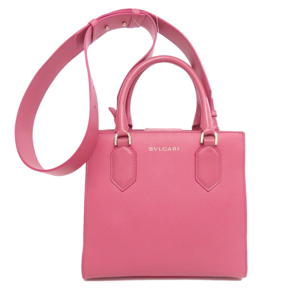 BVLGARI Handbag Calfskin pink 2WAY Women Used Authentic