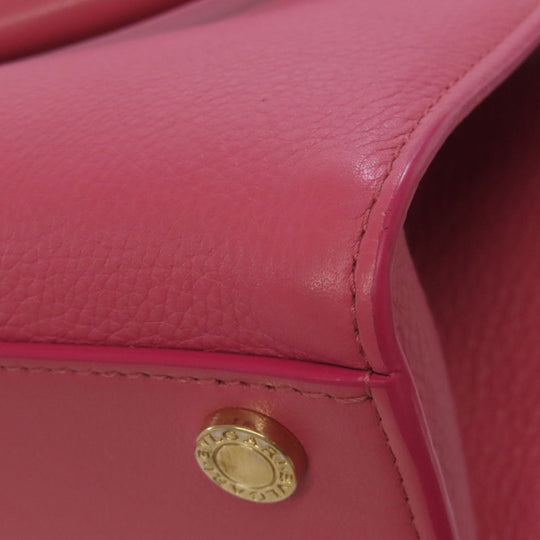 BVLGARI Handbag Calfskin pink 2WAY Women Used Authentic