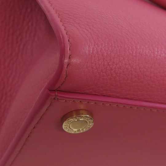 BVLGARI Handbag Calfskin pink 2WAY Women Used Authentic