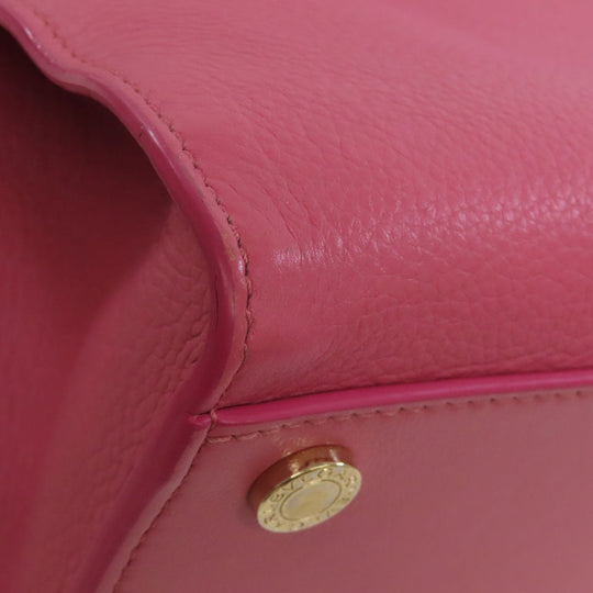 BVLGARI Handbag Calfskin pink 2WAY Women Used Authentic