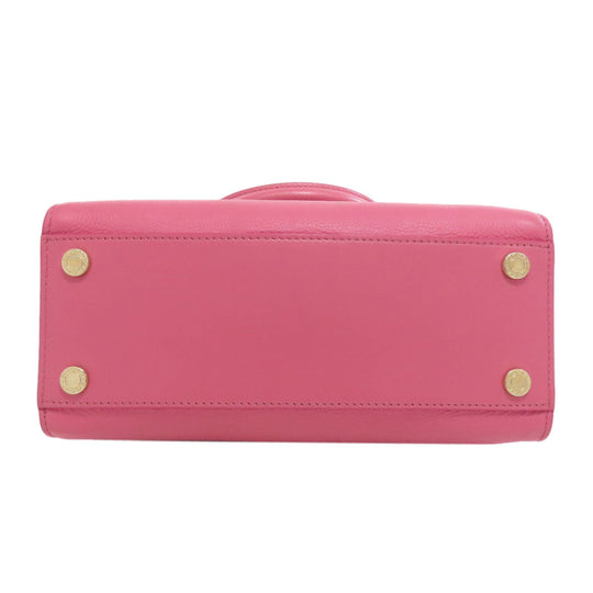BVLGARI Handbag Calfskin pink 2WAY Women Used Authentic