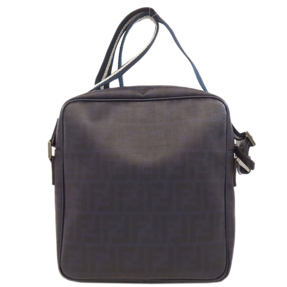 FENDI Shoulder Bag PVC Navy Zucca Pattern mens Used Authentic
