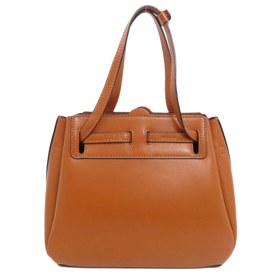 LOEWE Handbag Calfskin Brown Lazo 2WAY