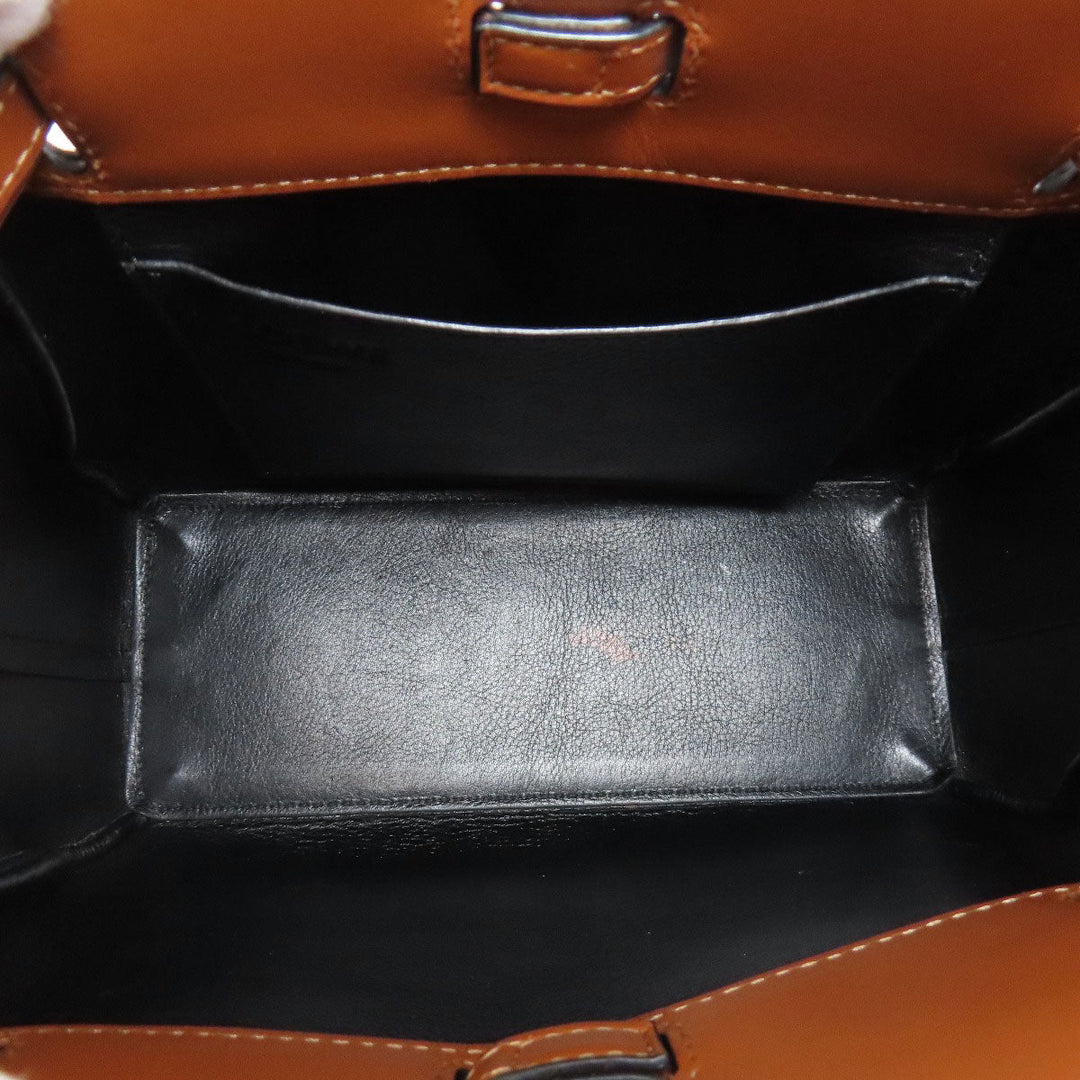 LOEWE Handbag Calfskin Brown Lazo 2WAY