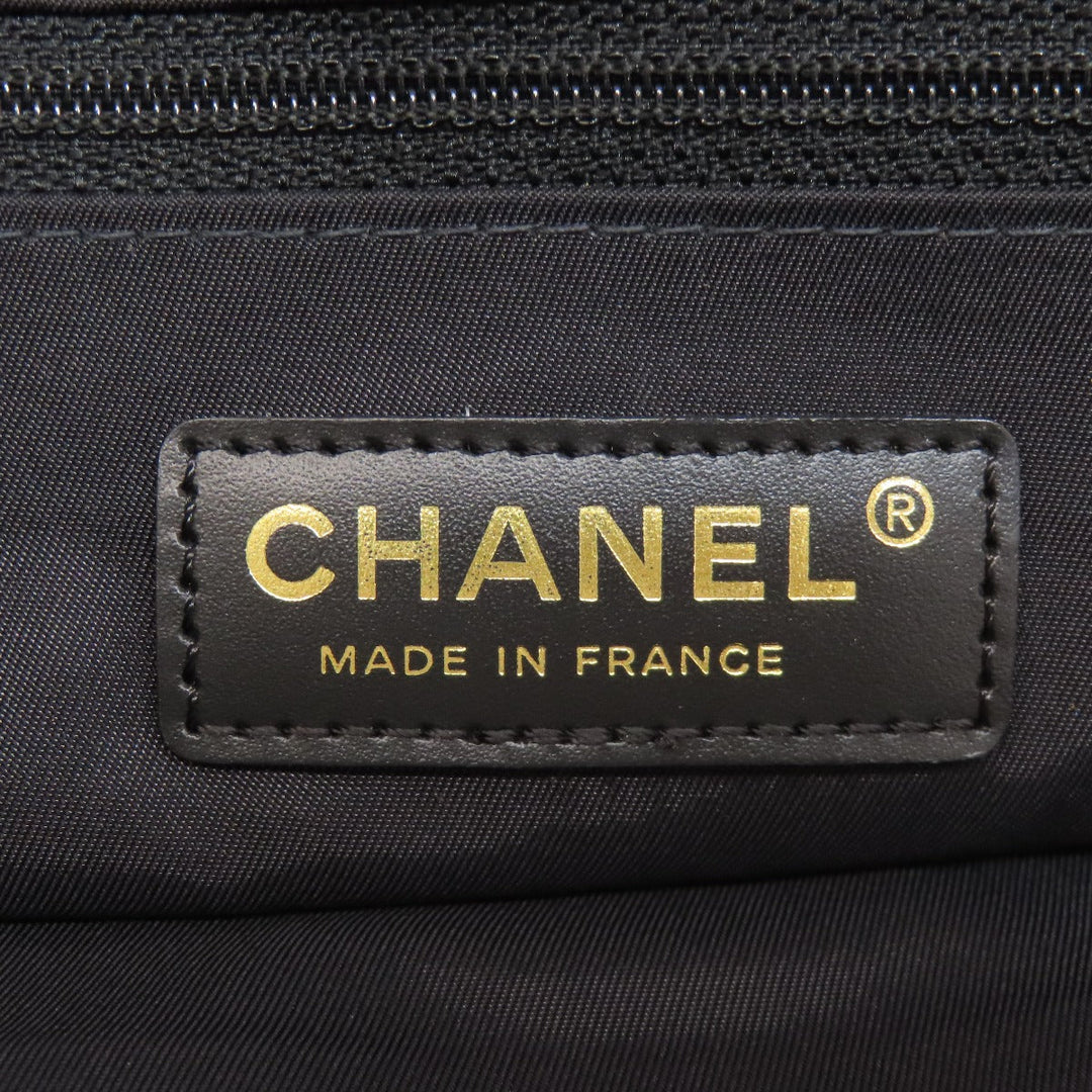 CHANEL Tote Bag Nylon jacquard black New Travel MM