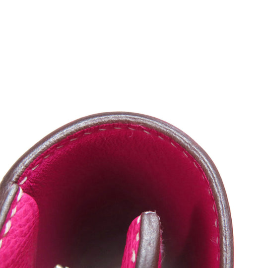 HERMES Long Wallet Purse Epsom pink Constance Long SilverMetal Women Used Authentic