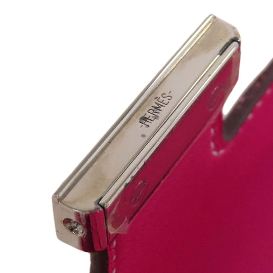 HERMES Long Wallet Purse Epsom pink Constance Long SilverMetal Women Used Authentic