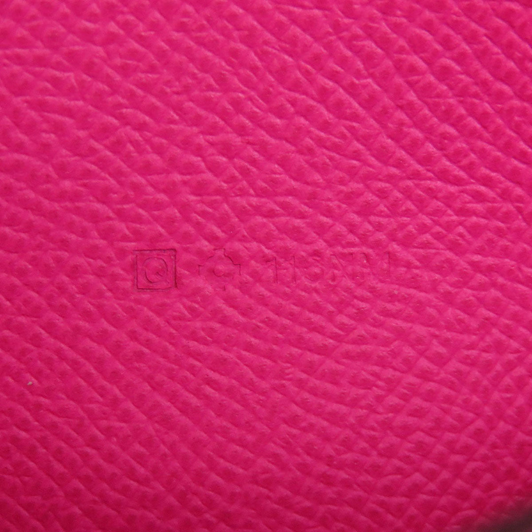 HERMES Long Wallet Purse Epsom pink Constance Long SilverMetal Women Used Authentic