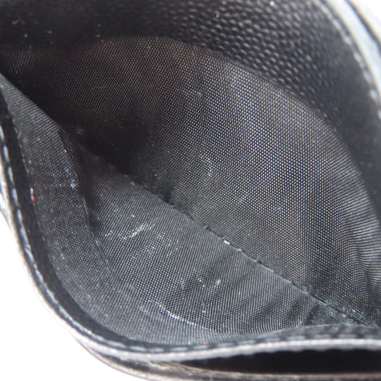 YVES SAINT LAURENT Card Case leather black logo Women Used Authentic