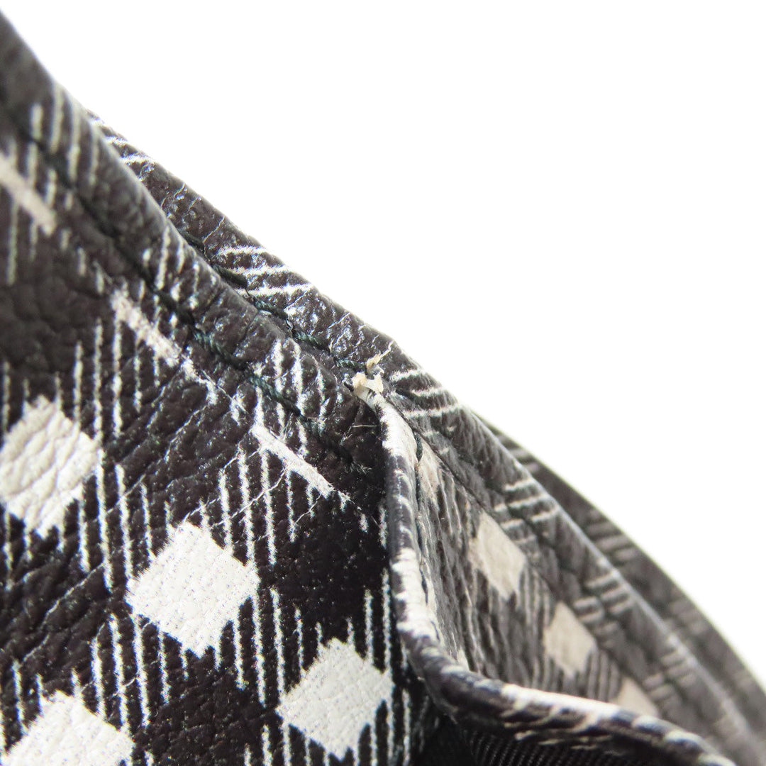 MIUMIU Bifold Wallet PVC black Check Pattern Women Used Authentic