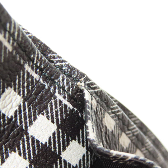MIUMIU Bifold Wallet PVC black Check Pattern Women Used Authentic