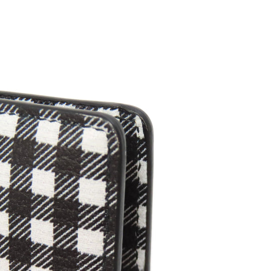 MIUMIU Bifold Wallet PVC black Check Pattern Women Used Authentic