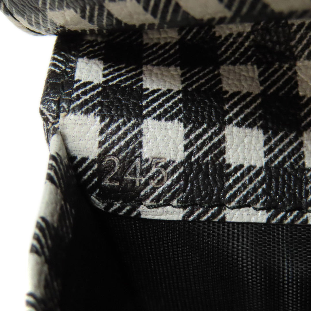 MIUMIU Bifold Wallet PVC black Check Pattern Women Used Authentic