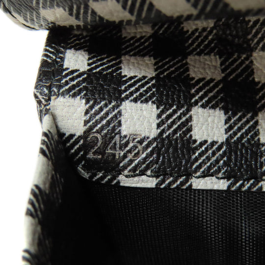 MIUMIU Bifold Wallet PVC black Check Pattern Women Used Authentic