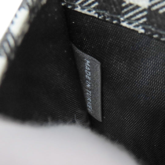MIUMIU Bifold Wallet PVC black Check Pattern Women Used Authentic