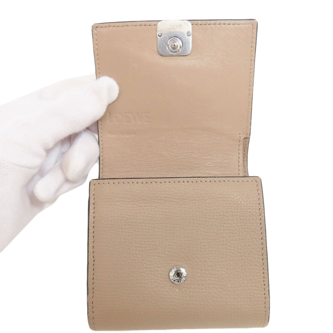 LOEWE Bifold Wallet Calfskin Brown anagram