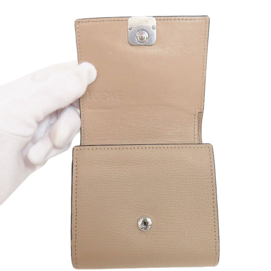LOEWE Bifold Wallet Calfskin Brown anagram