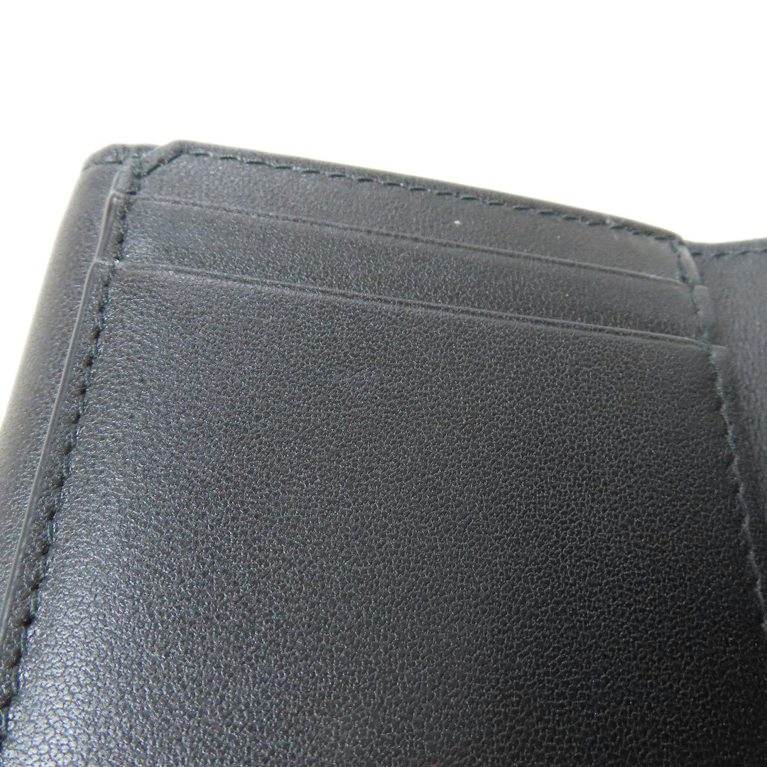 Christian Dior Bifold Wallet Calfskin black Lady Dior Compact Wallet Women Used Authentic