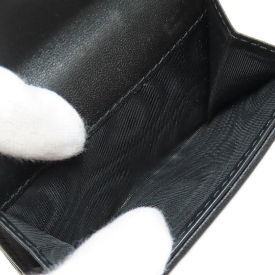 Christian Dior Bifold Wallet Calfskin black Lady Dior Compact Wallet Women Used Authentic