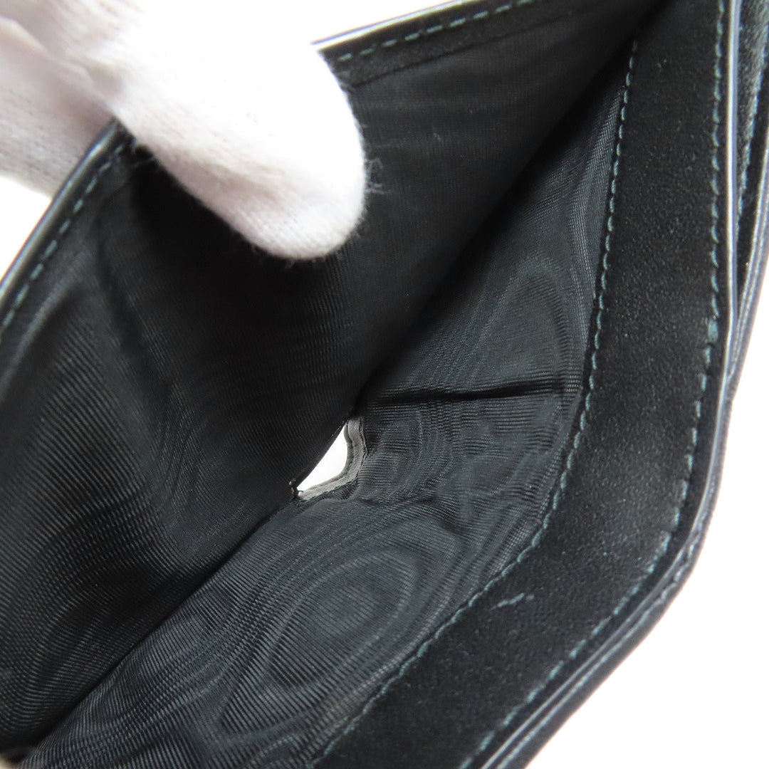 Christian Dior Bifold Wallet Calfskin black Lady Dior Compact Wallet Women Used Authentic