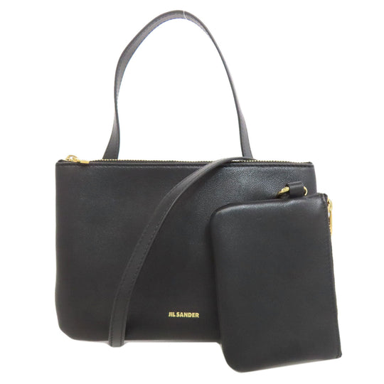 JIL SANDER Handbag leather black 2WAY Women Used Authentic