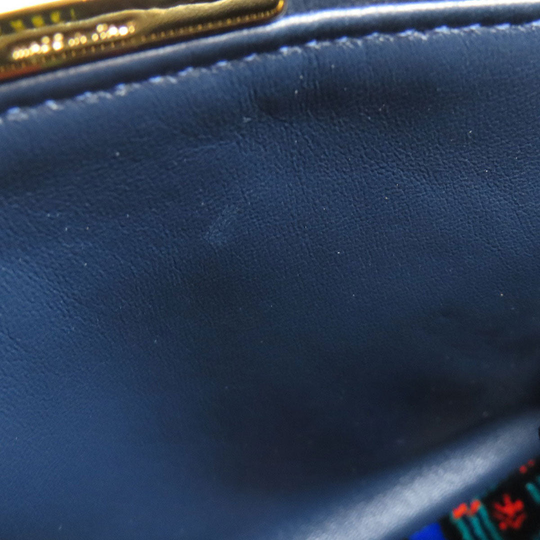 FENDI Handbag Calfskin Navy Peekaboo Mini 2WAY
