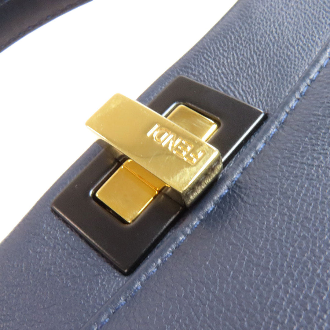 FENDI Handbag Calfskin Navy Peekaboo Mini 2WAY