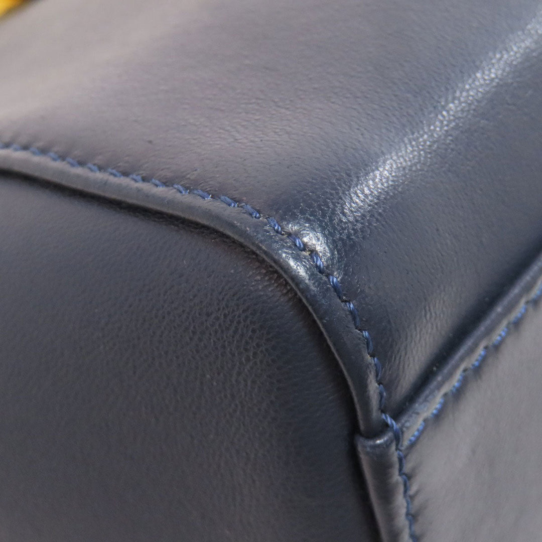 FENDI Handbag Calfskin Navy Peekaboo Mini 2WAY