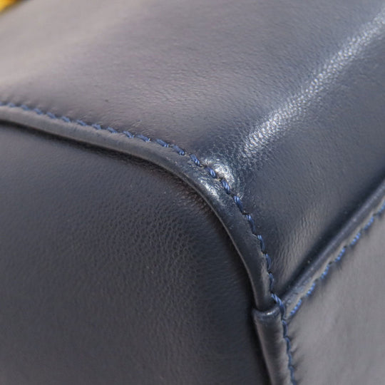 FENDI Handbag Calfskin Navy Peekaboo Mini 2WAY