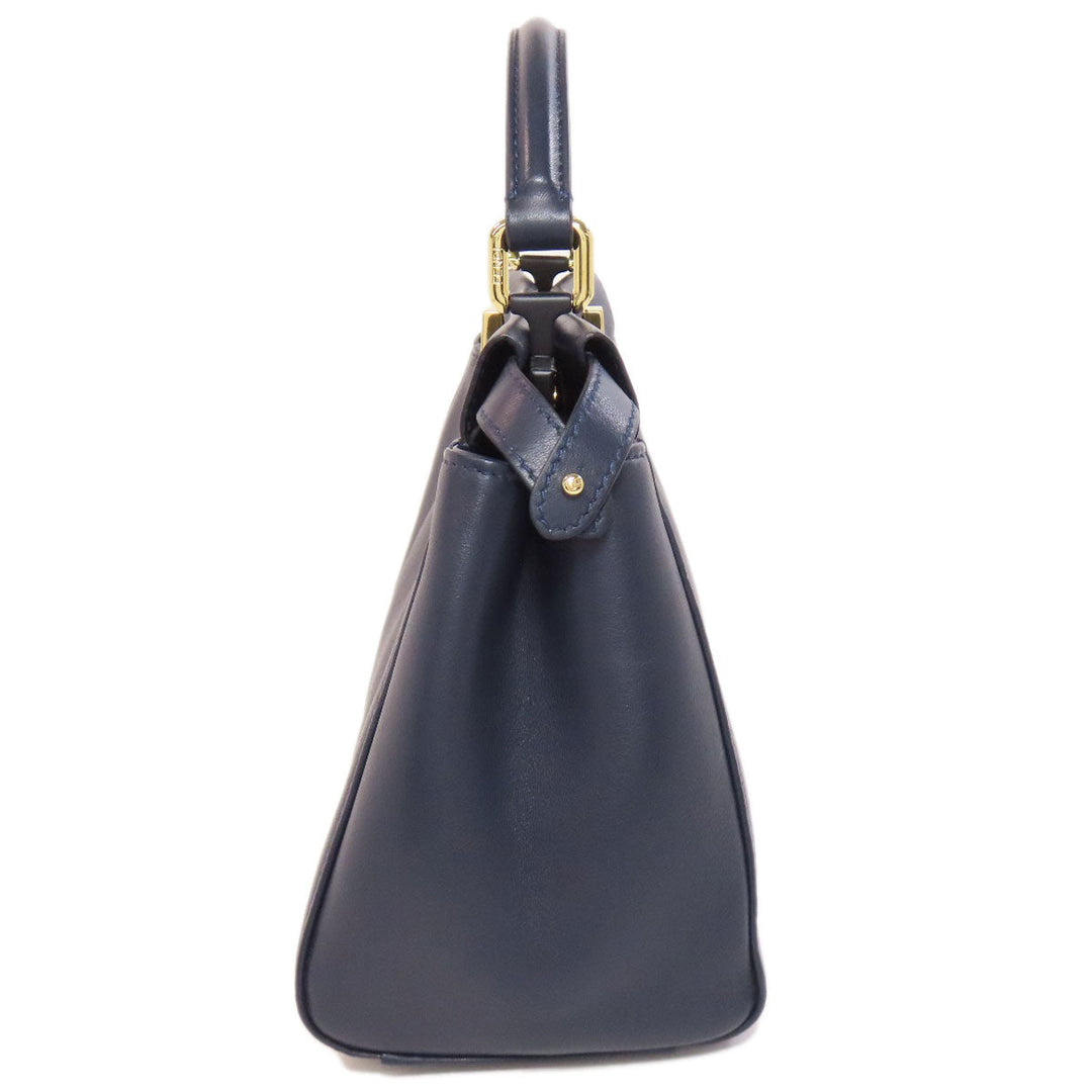 FENDI Handbag Calfskin Navy Peekaboo Mini 2WAY