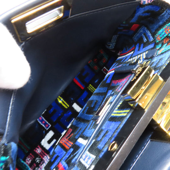 FENDI Handbag Calfskin Navy Peekaboo Mini 2WAY