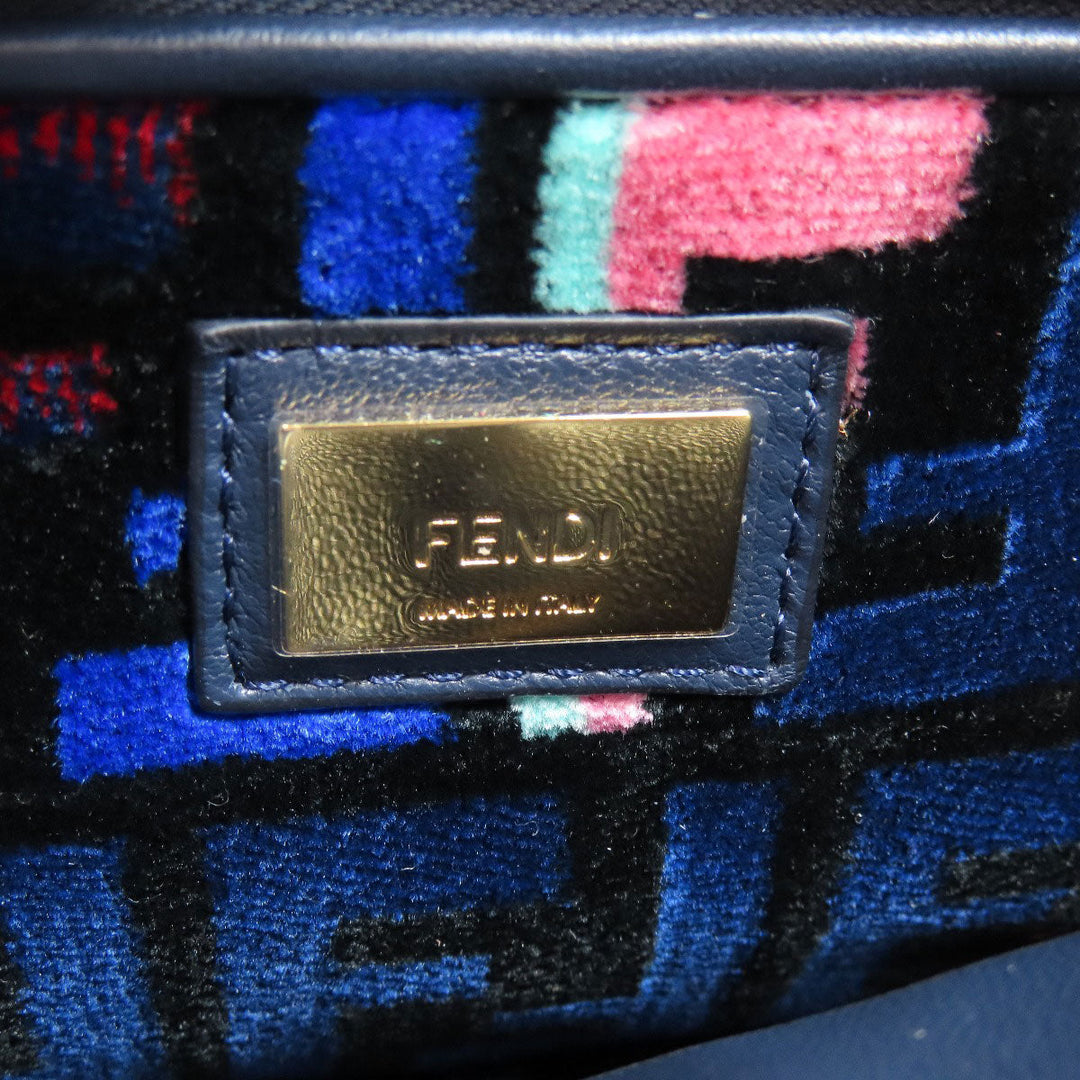 FENDI Handbag Calfskin Navy Peekaboo Mini 2WAY
