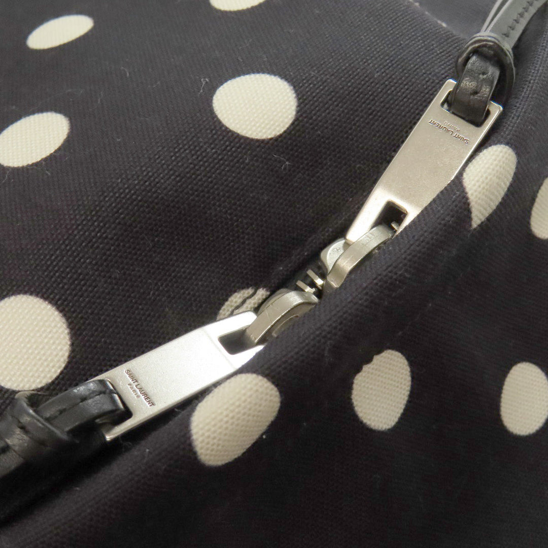 SAINT LAURENT Backpack canvas black Dot Pattern Women Used Authentic