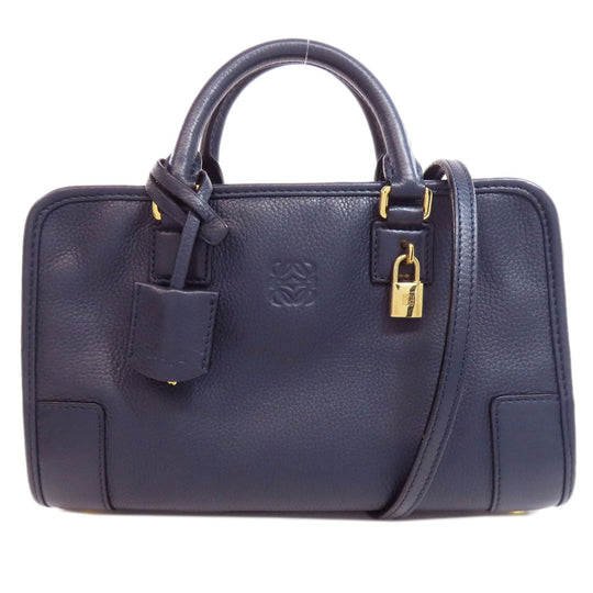 LOEWE Handbag Calfskin blue Amazona 23 2WAY Women Used Authentic