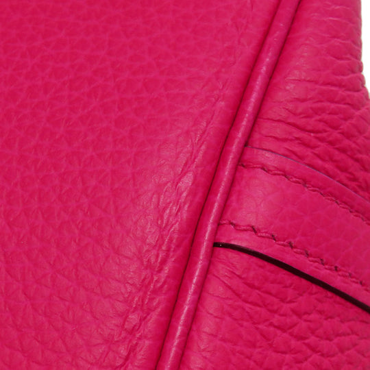 HERMES Handbag Taurillon Clemence pink Picotin Lock PM SilverMetal